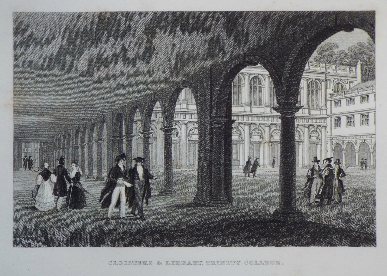 Print - Cloisters & Library, Trinity College.