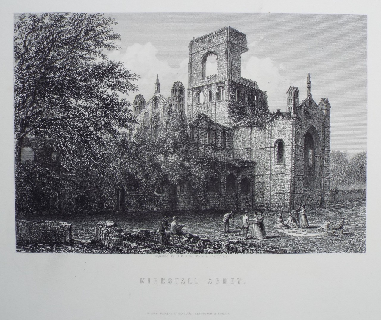 Print - Kirkstall Abbey. - Allen