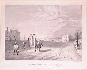 Lithograph - Entrance into Devizes from Bath.