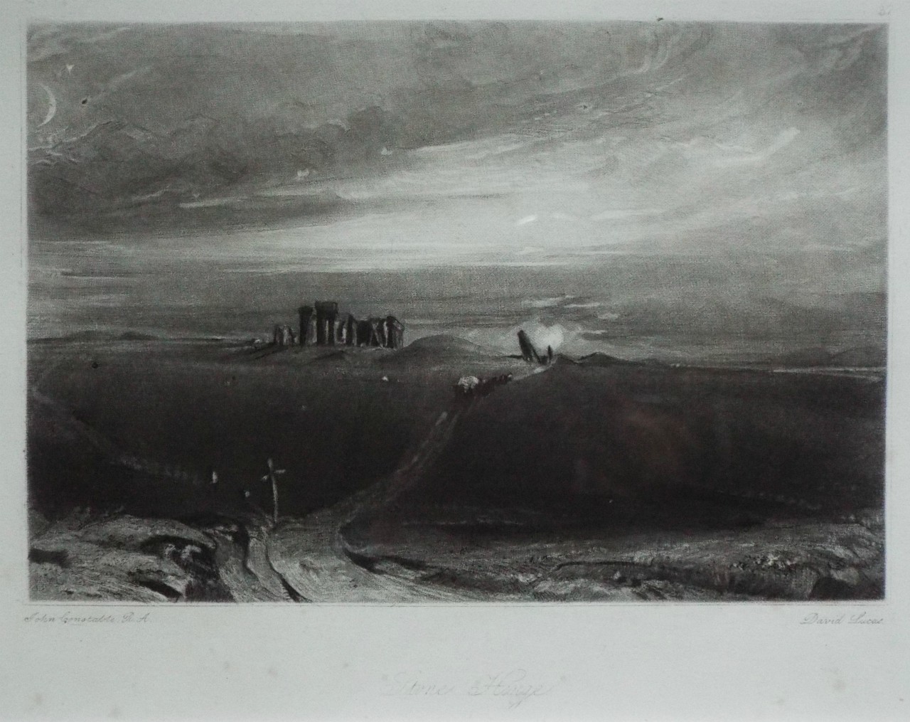 Mezzotint - Stone Henge. - Lucas