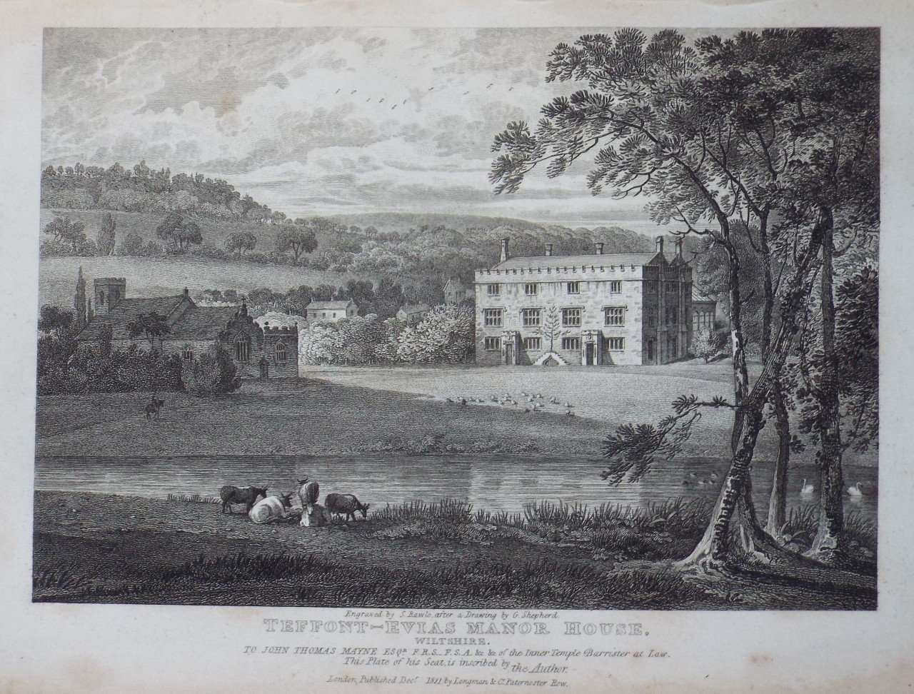 Print - Teffont-Evias Manor House, Wiltshire - Rawle