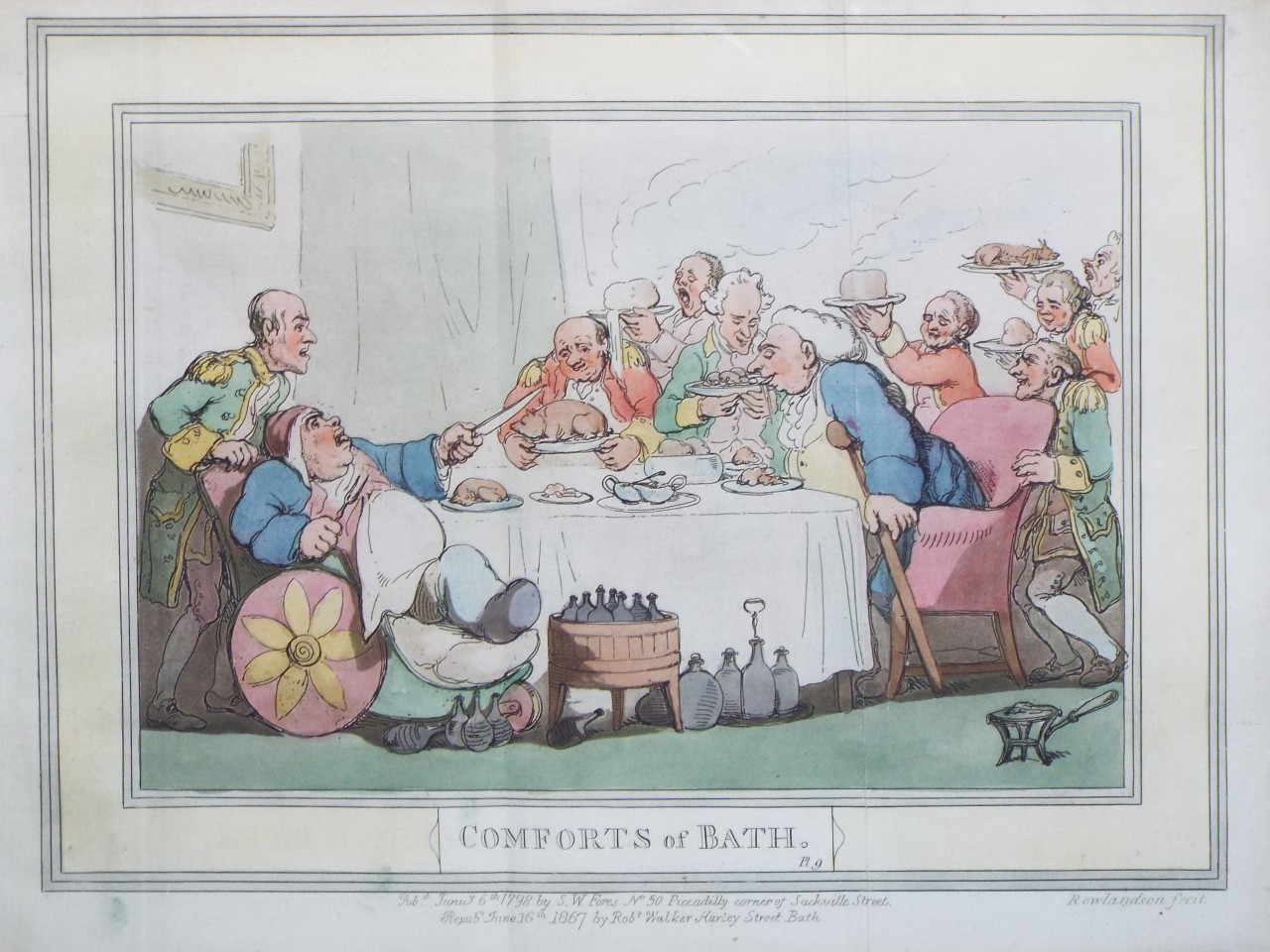 Aquatint - Comforts of Bath. Pl 9. - Rowlandson