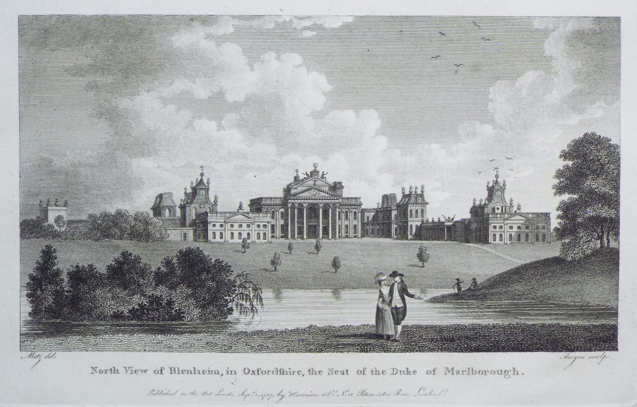 Print - North View of Blenheim, in Oxfordshire, the Seat of the Duke of Marlborough. - 