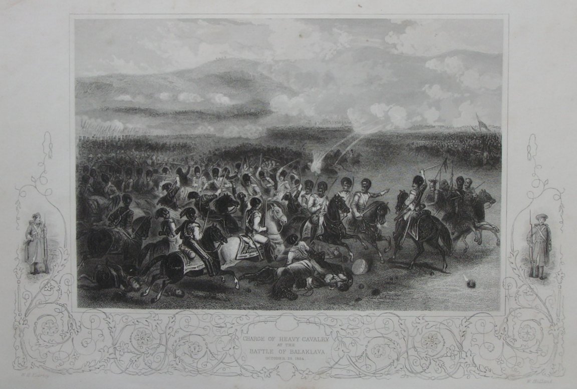 Print - Charge of the Heavy Cavalry at the Battle of Balakalava, October 25th 1854 - Hulland