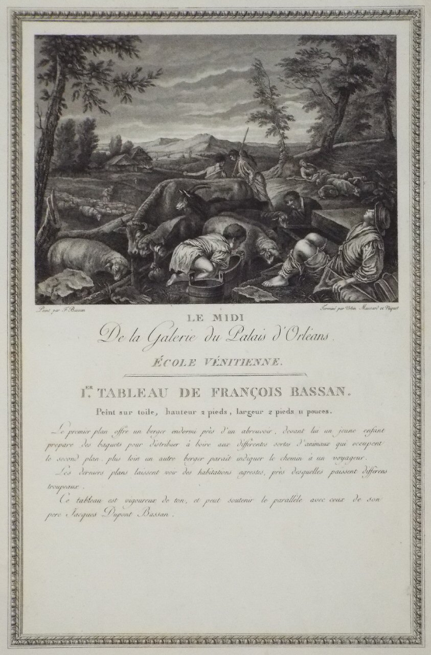 Print - Le Midi. De la Galerie du Palais d'Orleans. Ecole Venetienne. - Massard