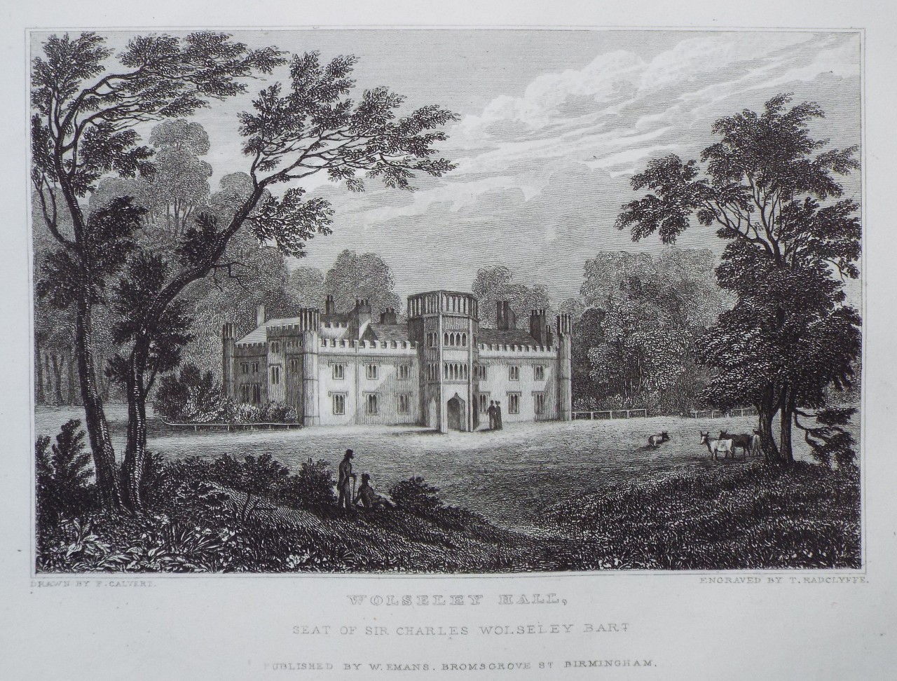 Print - Wolseley Hall, Seat of Charles Welseley Bart - Radclyffe
