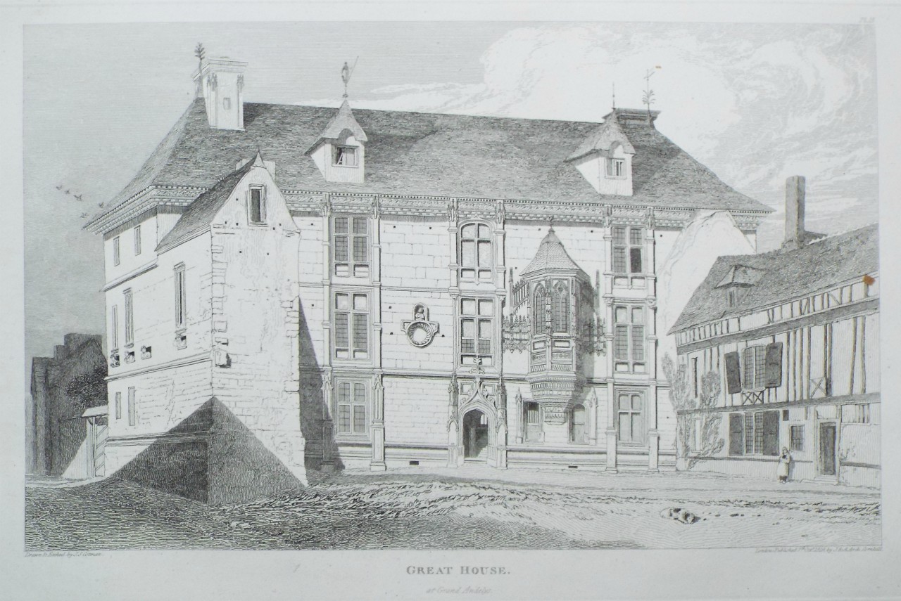 Etching - Great House. at Grand Andelys. - Cotman