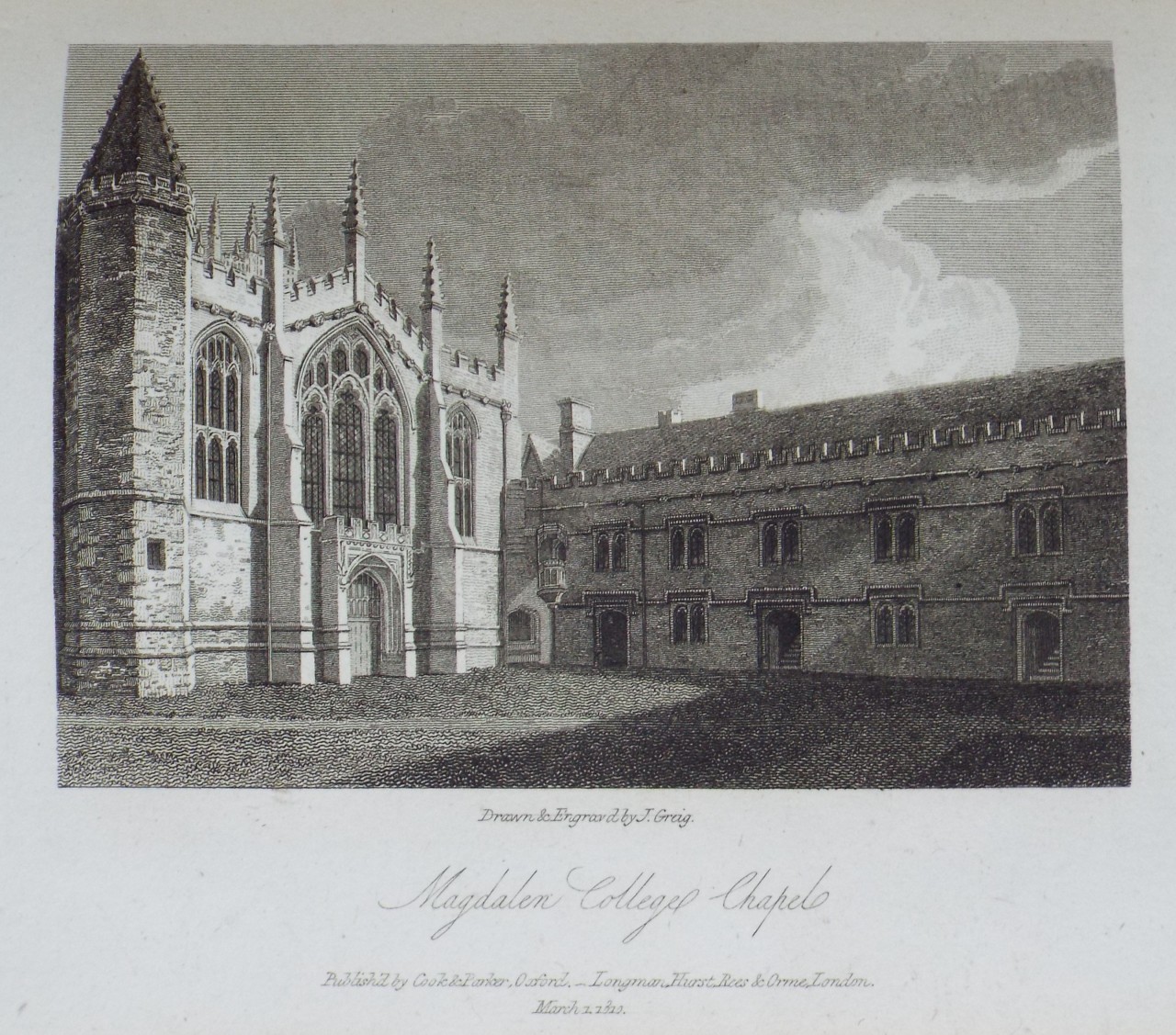 Print - Magdalen College Chapel. - Greig