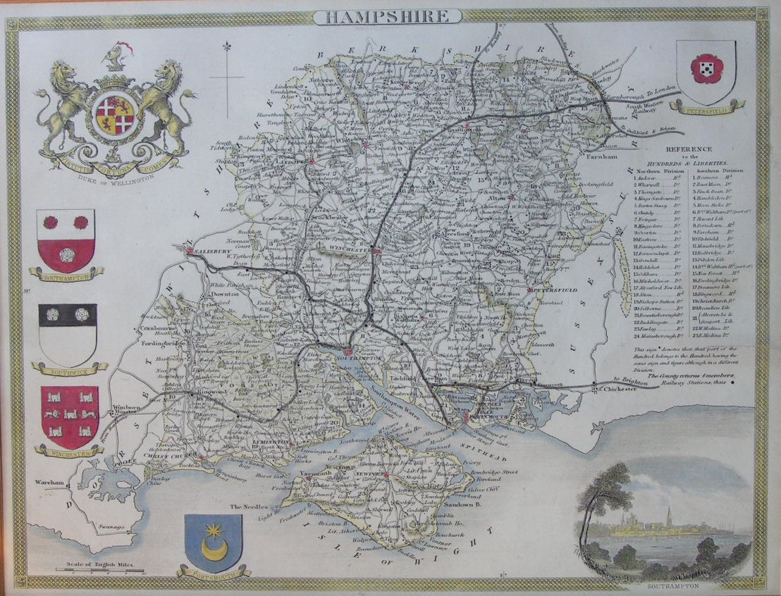 Map of Hampshire - Moule