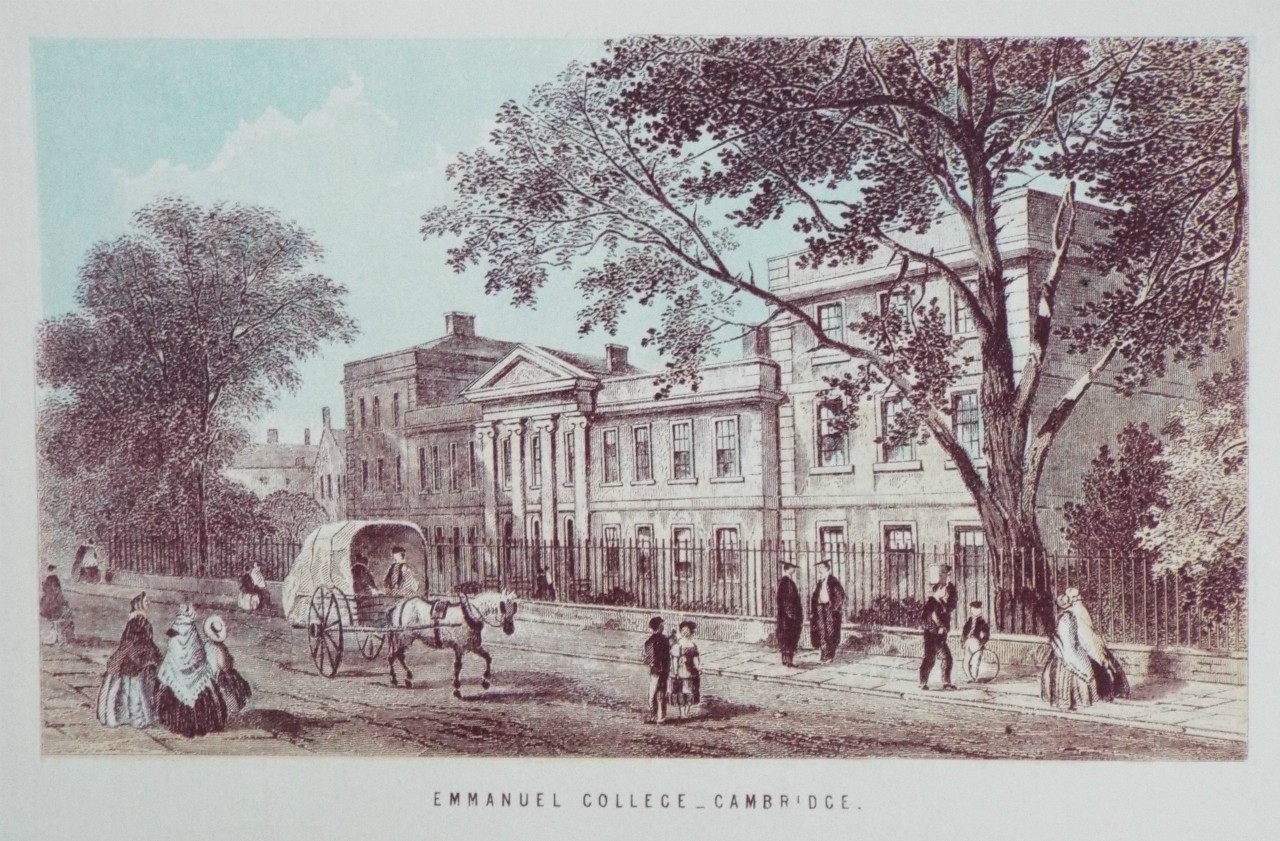 Chromo-lithograph - Emmanuel College - Cambridge.