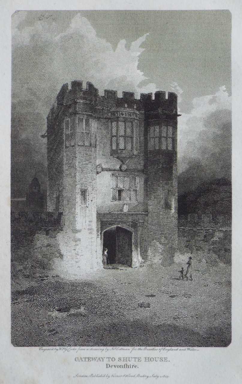 Print - Gateway to Shute House, Devonshire. - Cooke