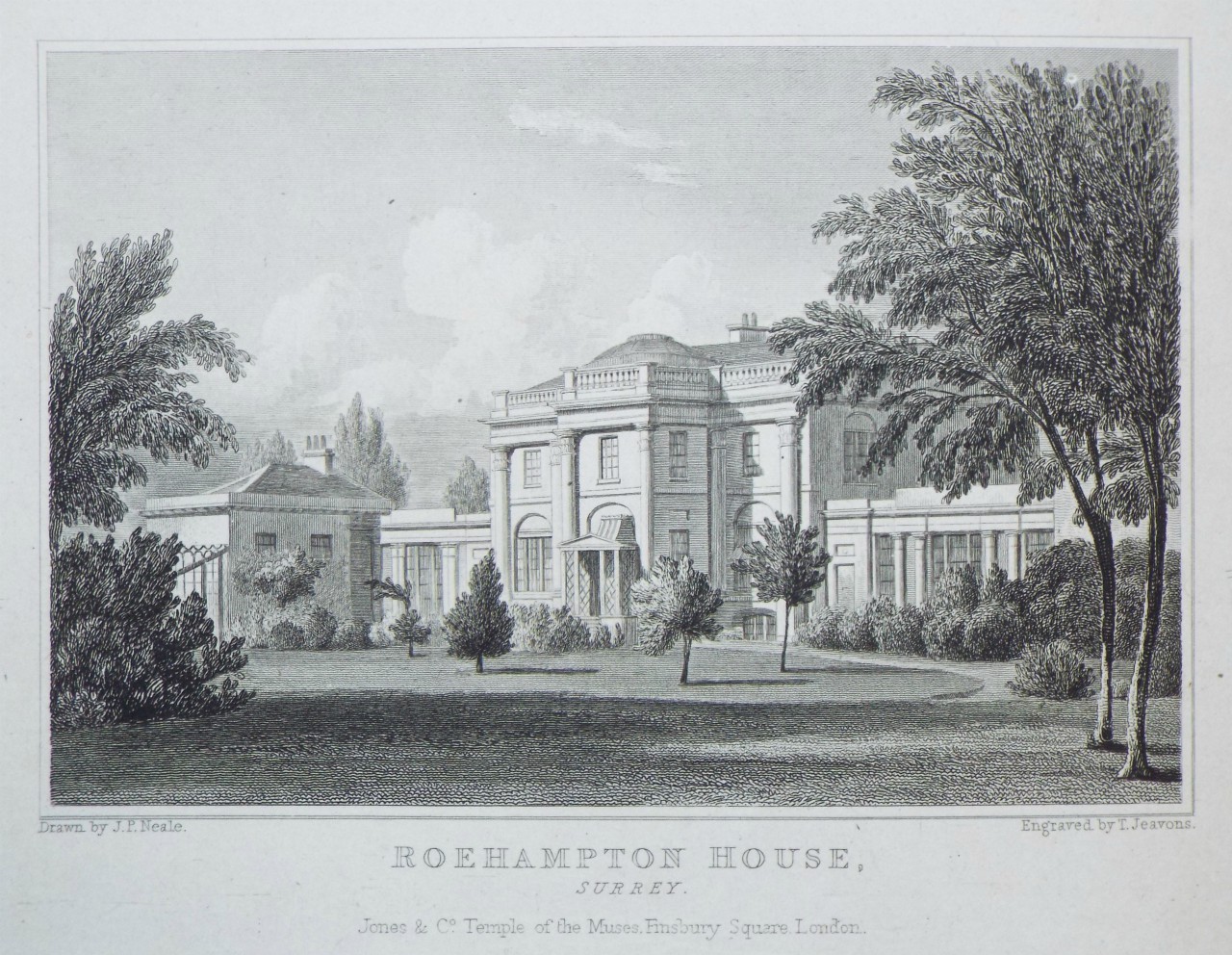 Print - Roehampton House, Surrey. - Jeavons