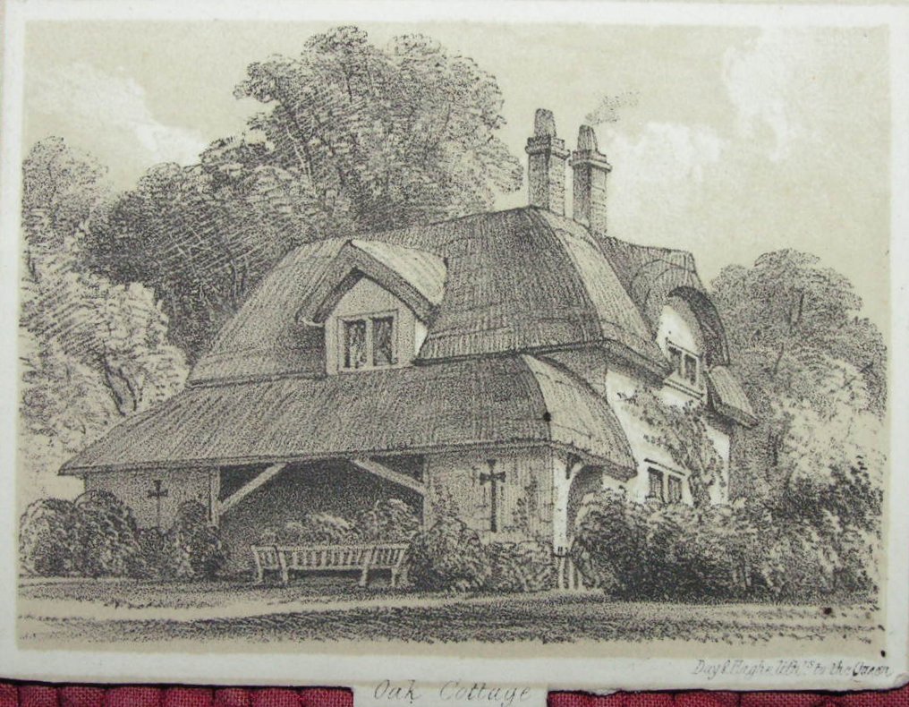Lithograph - Oak Cottage