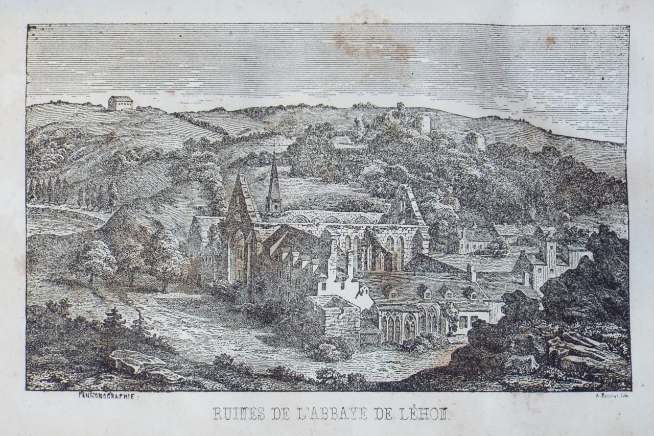 Paniconograph - Ruines de l'Abbaye de Lehon. - Racinet