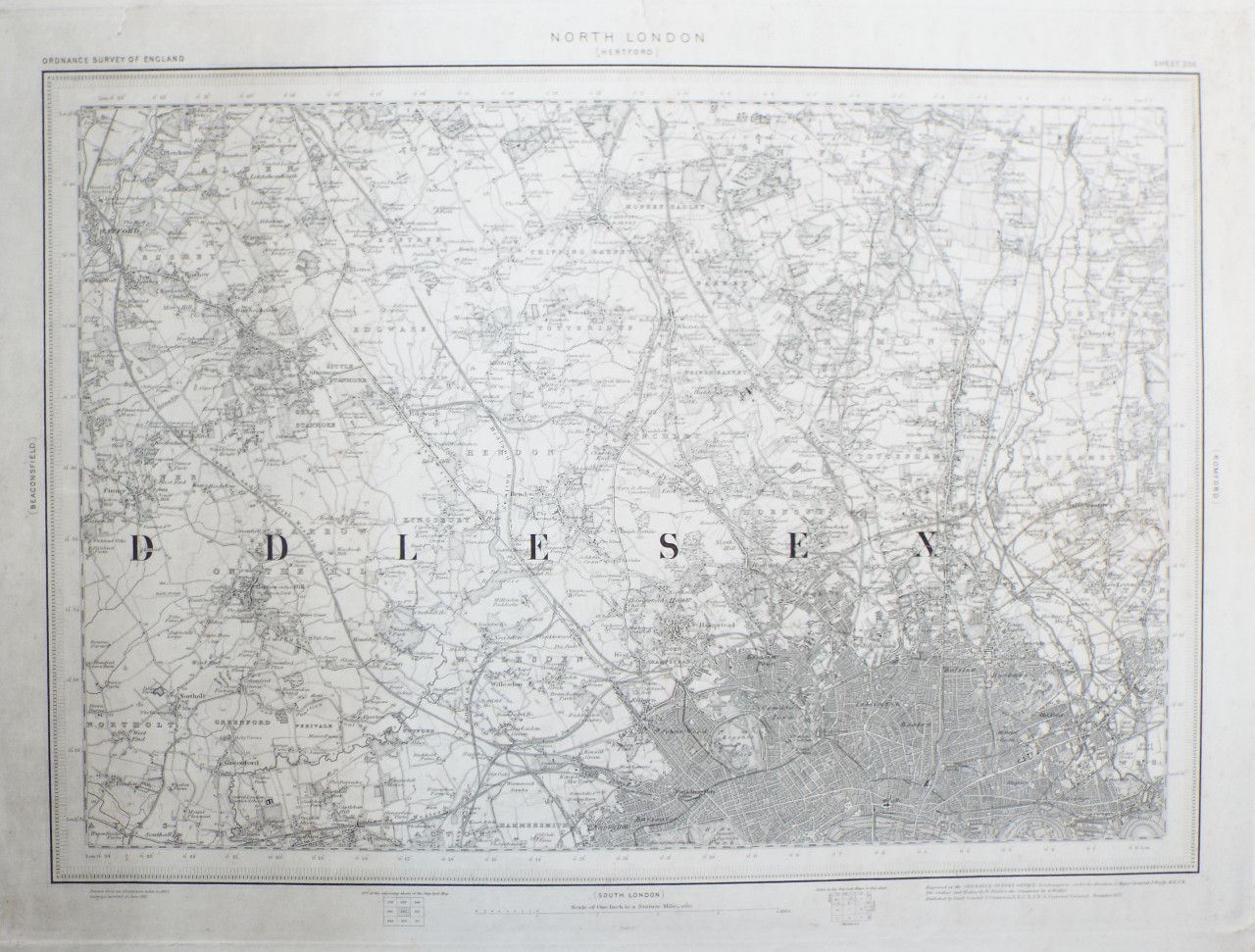 Map of Middlesex - North London