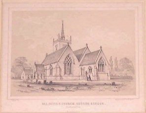 Lithograph - All Saints Church Sutton Benger - Bury