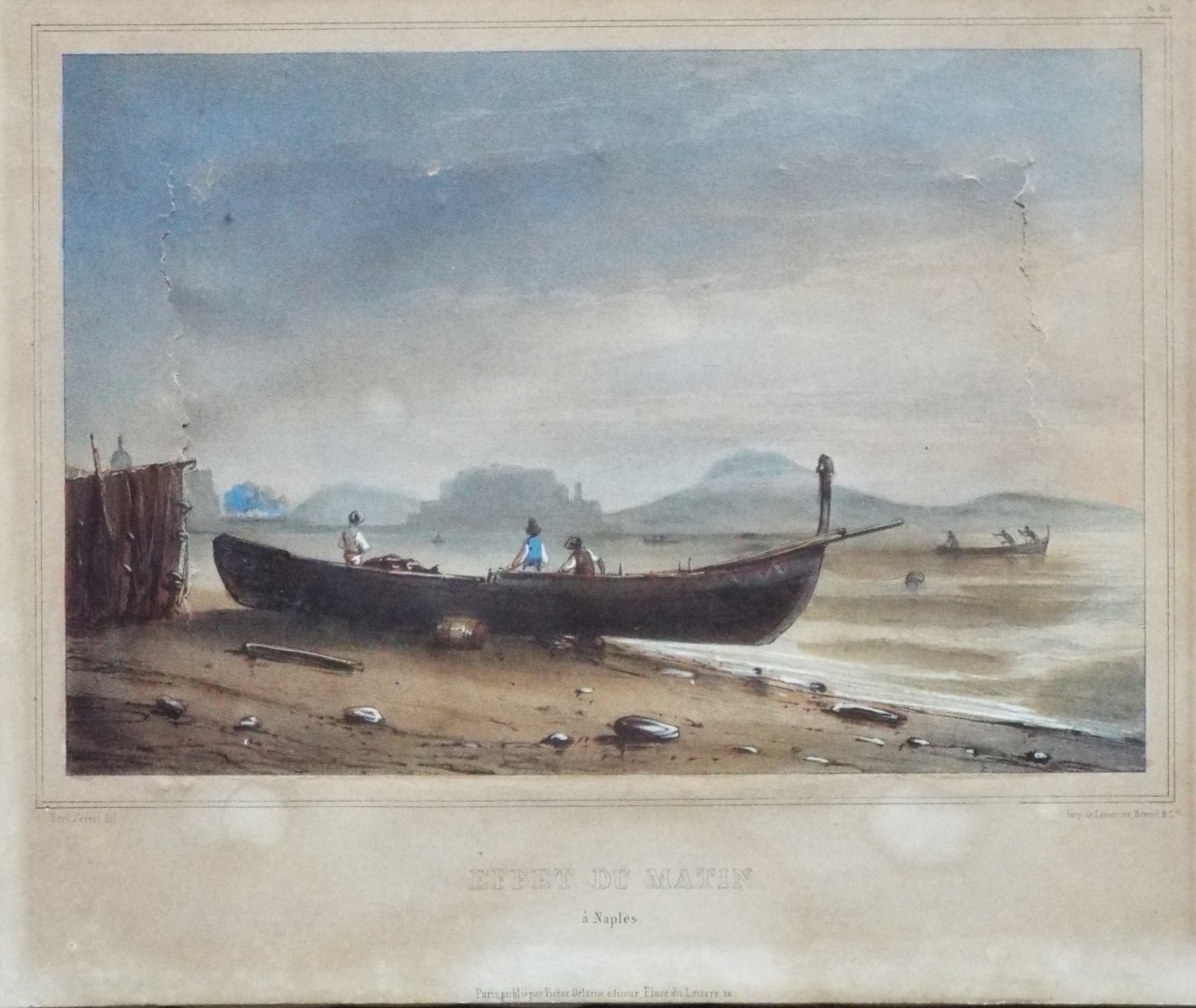 Lithograph - Effet du Matin a Naples