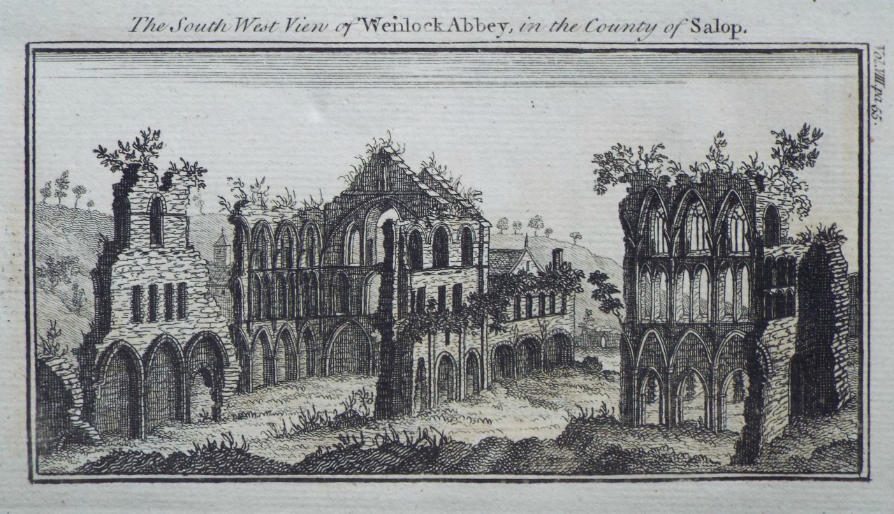 Print - The South West View of Wenlock Abbey, in the County of Salop.