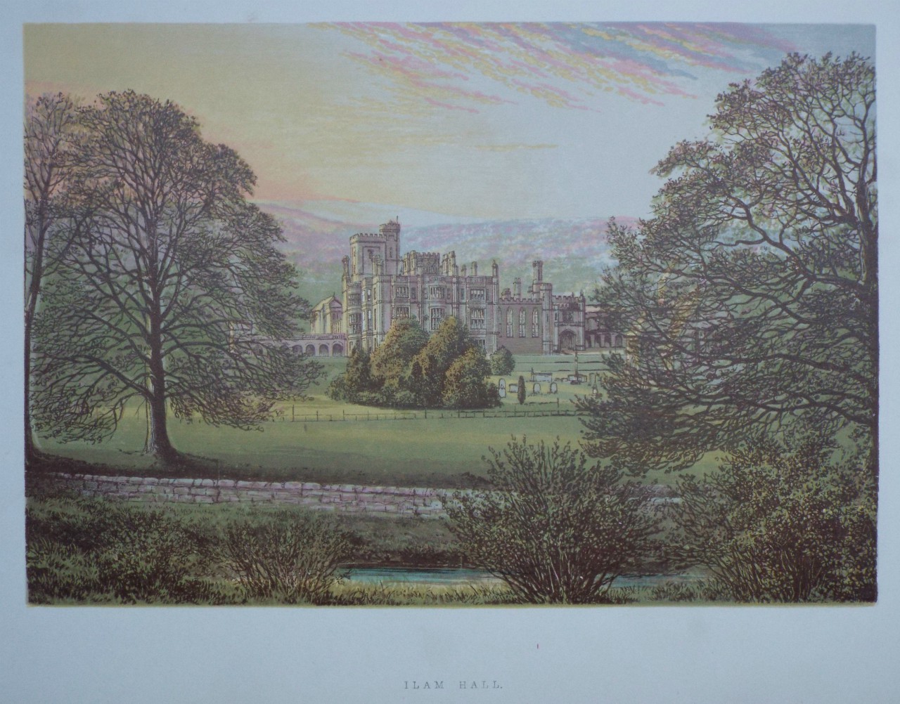 Chromo-lithograph - Ilam Hall.