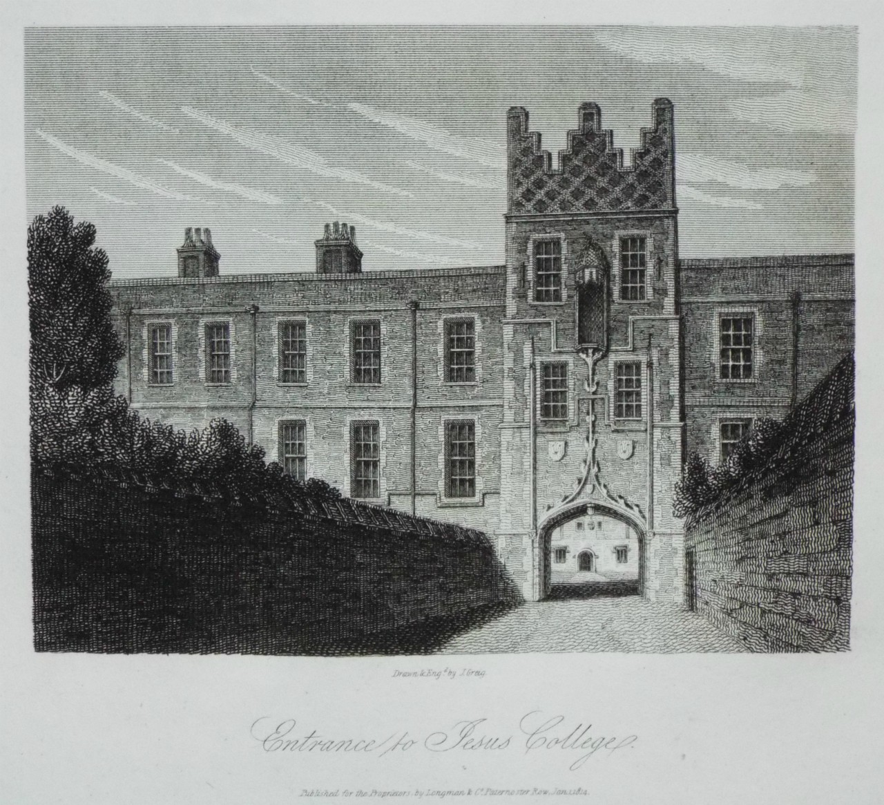 Print - Entrance to Jesus College. - Greig