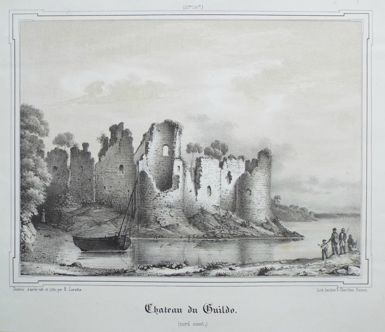 Lithograph - Chateau de Guildo. (nord-ouest.) - Lorette