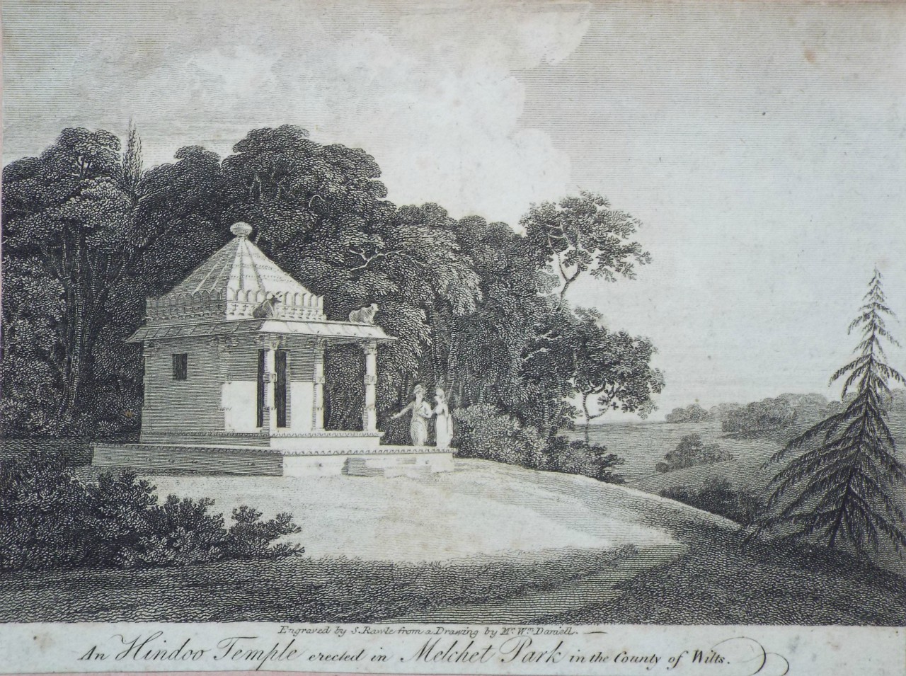 Print - An Hindoo Temple erected in Melchet Park in the County of Wilts - Rowle