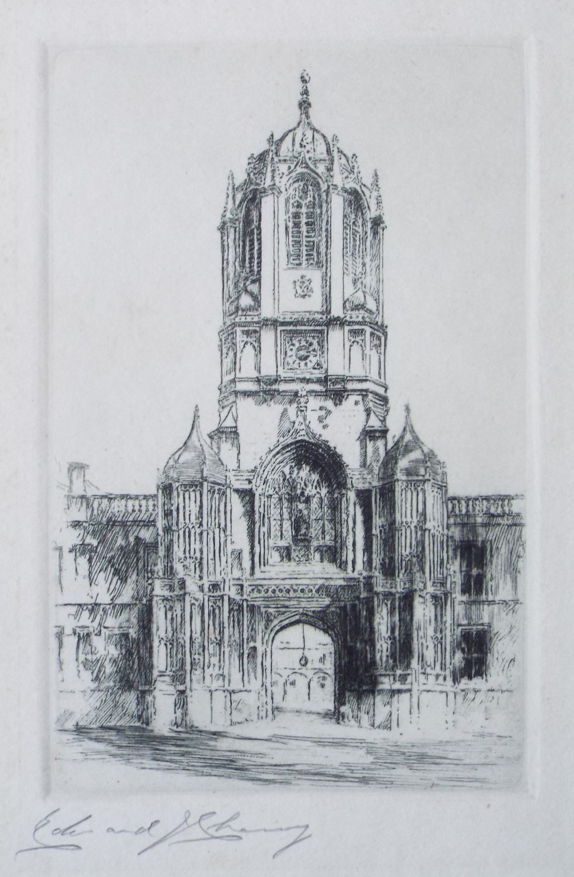 Etching - Christ Church College, Oxford - Cherry