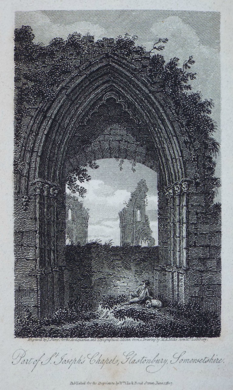 Print - Part of St. Joseph's Chapel, Glastonbury, Somersetshire. - Storer