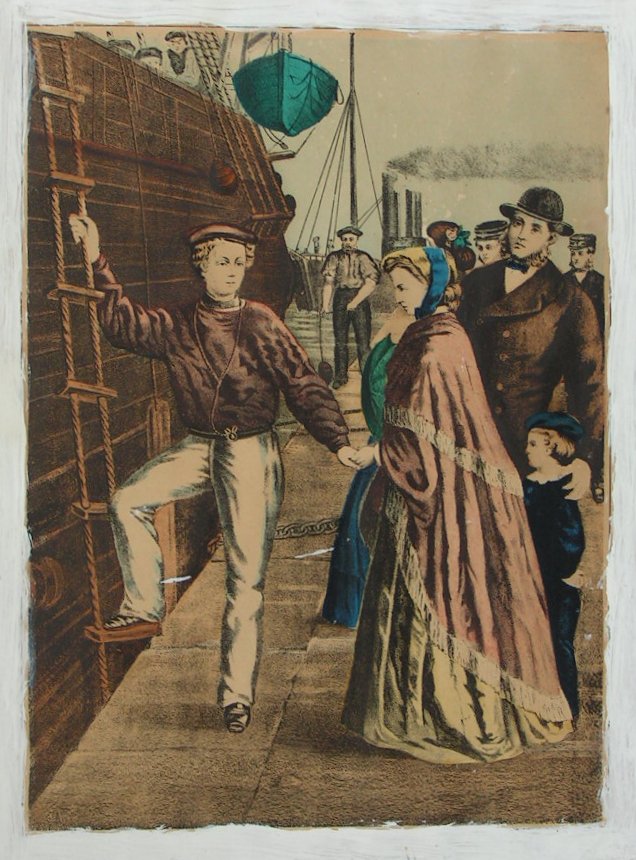 Lithograph - Sailor's Departure