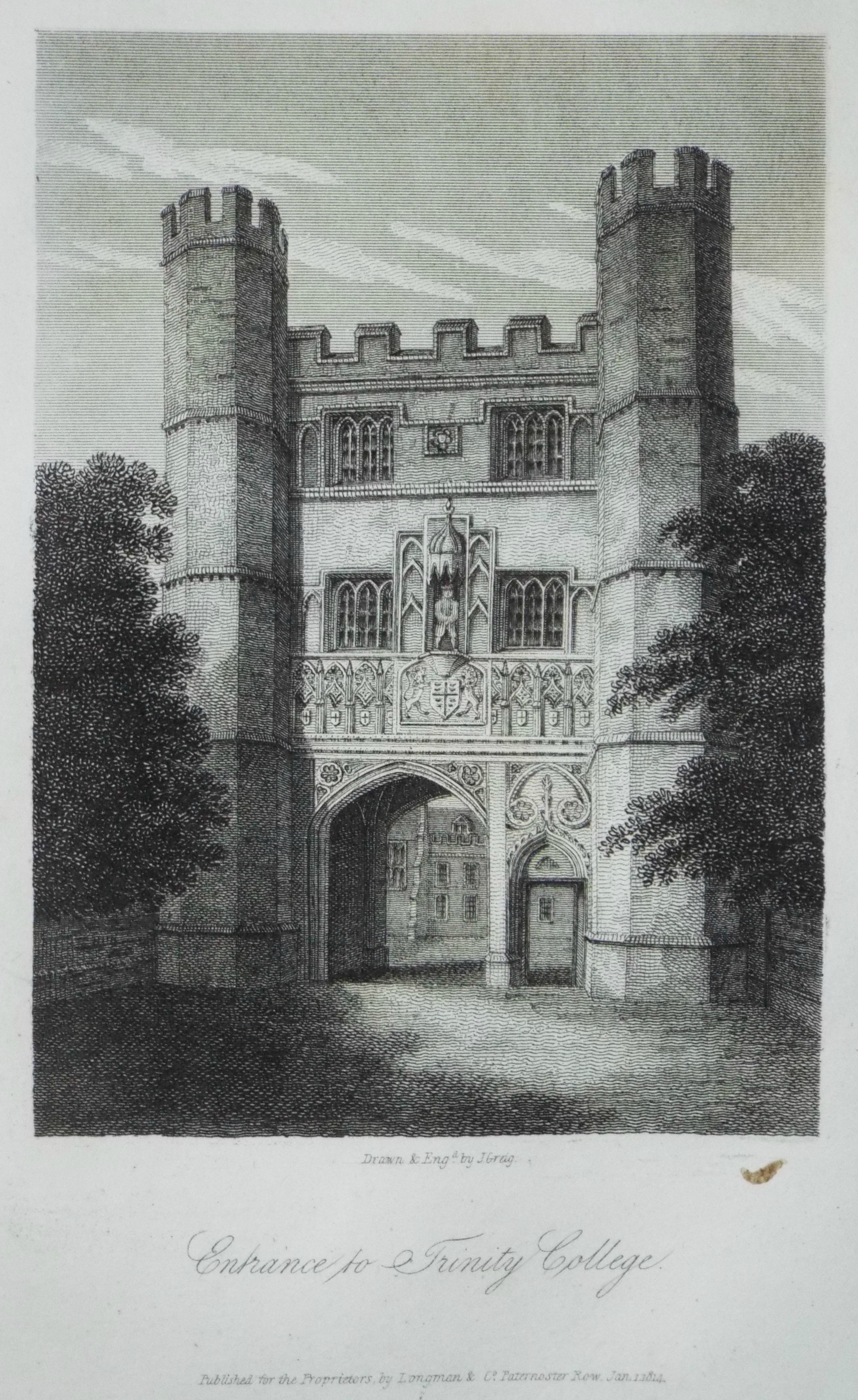 Print - Entrance to Trinity College. - Greig