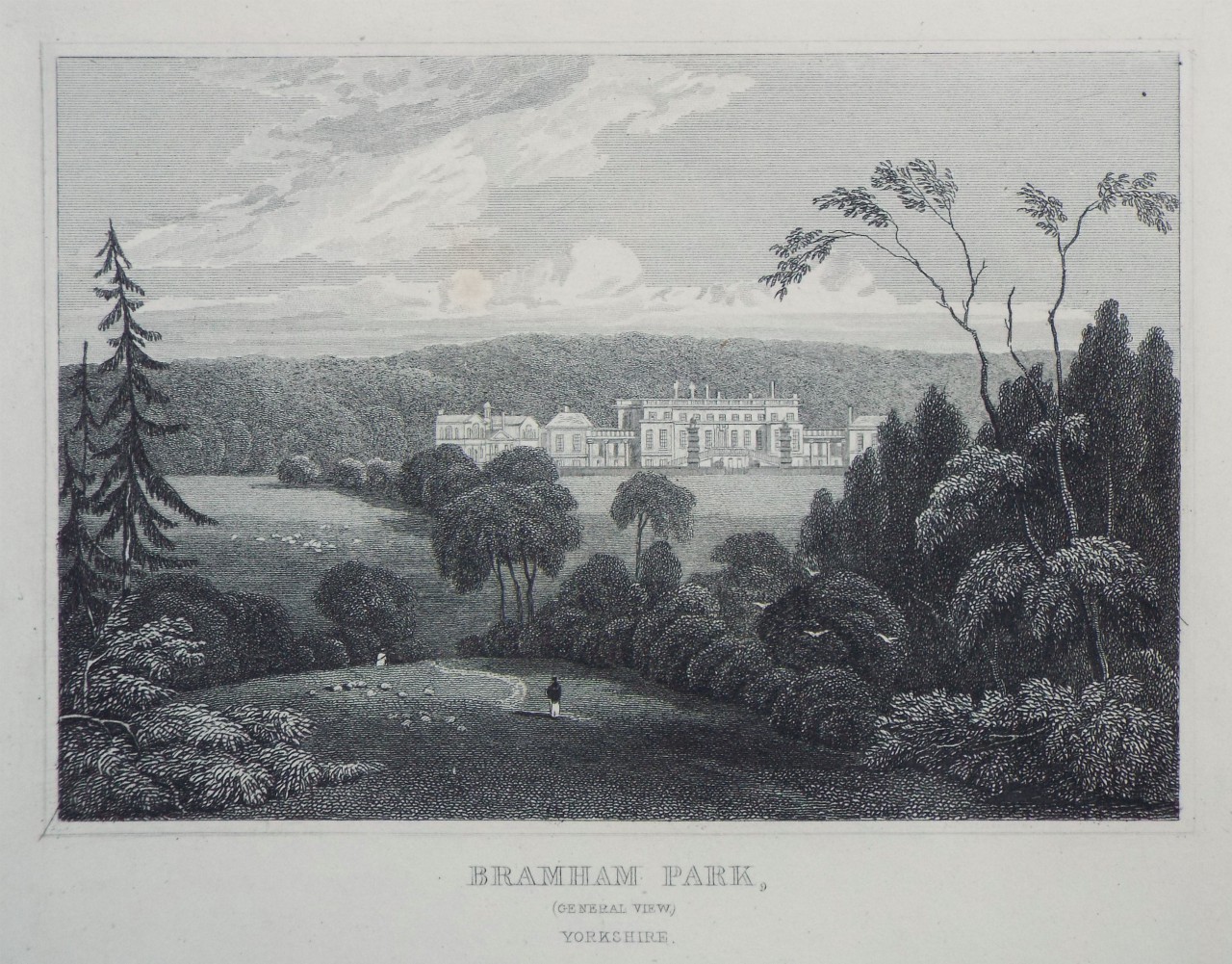 Print - Bramham Park, (General View) Yorkshire. - Radclyffe