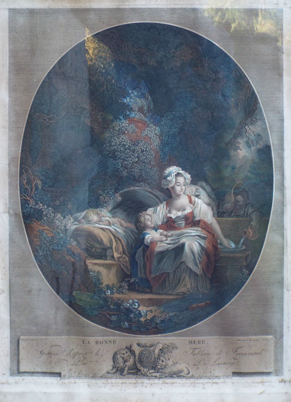 Etching - La Bonne Mere. Gravee d'apres le tableau de Fragonard, Par De Launay. - De