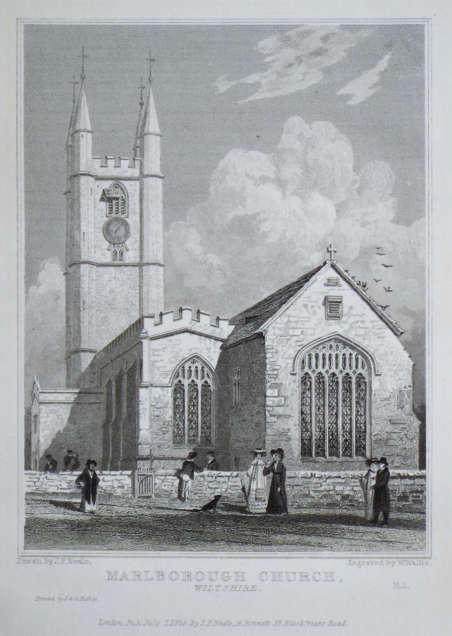 Print - St Peter's Church, Marlborough, Wilts. - Wallis