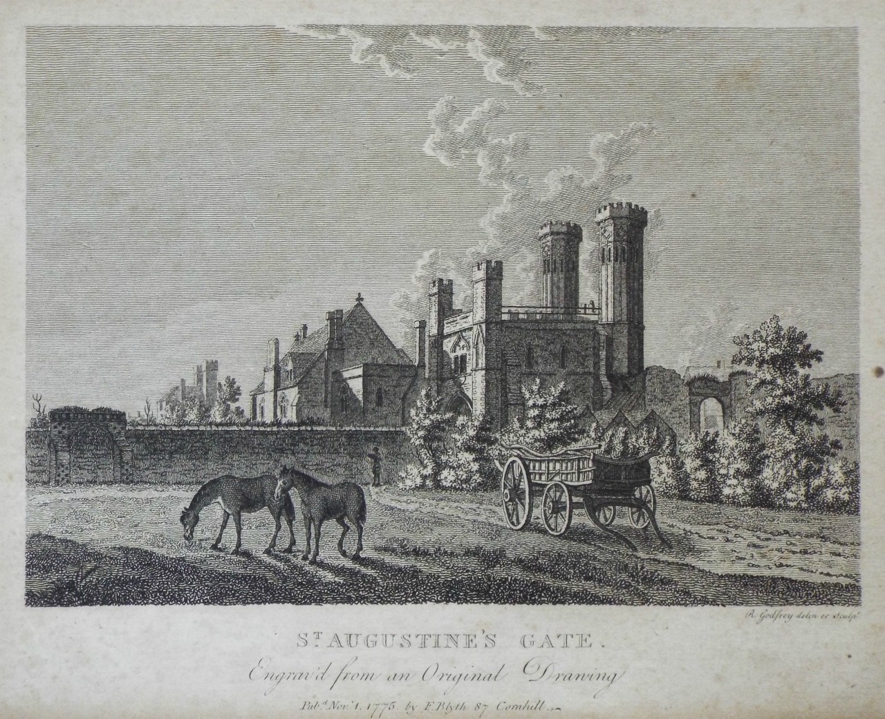 Print - St. Augustine's Gate. Engrav'd from an Original Drawing. - Godfrey