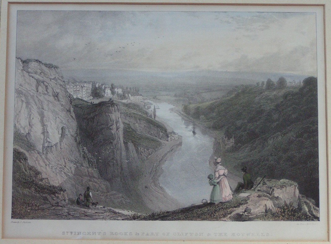 Lithograph - St.Vincent's Rocks & Part of Clifton & The Hotwells - Childs