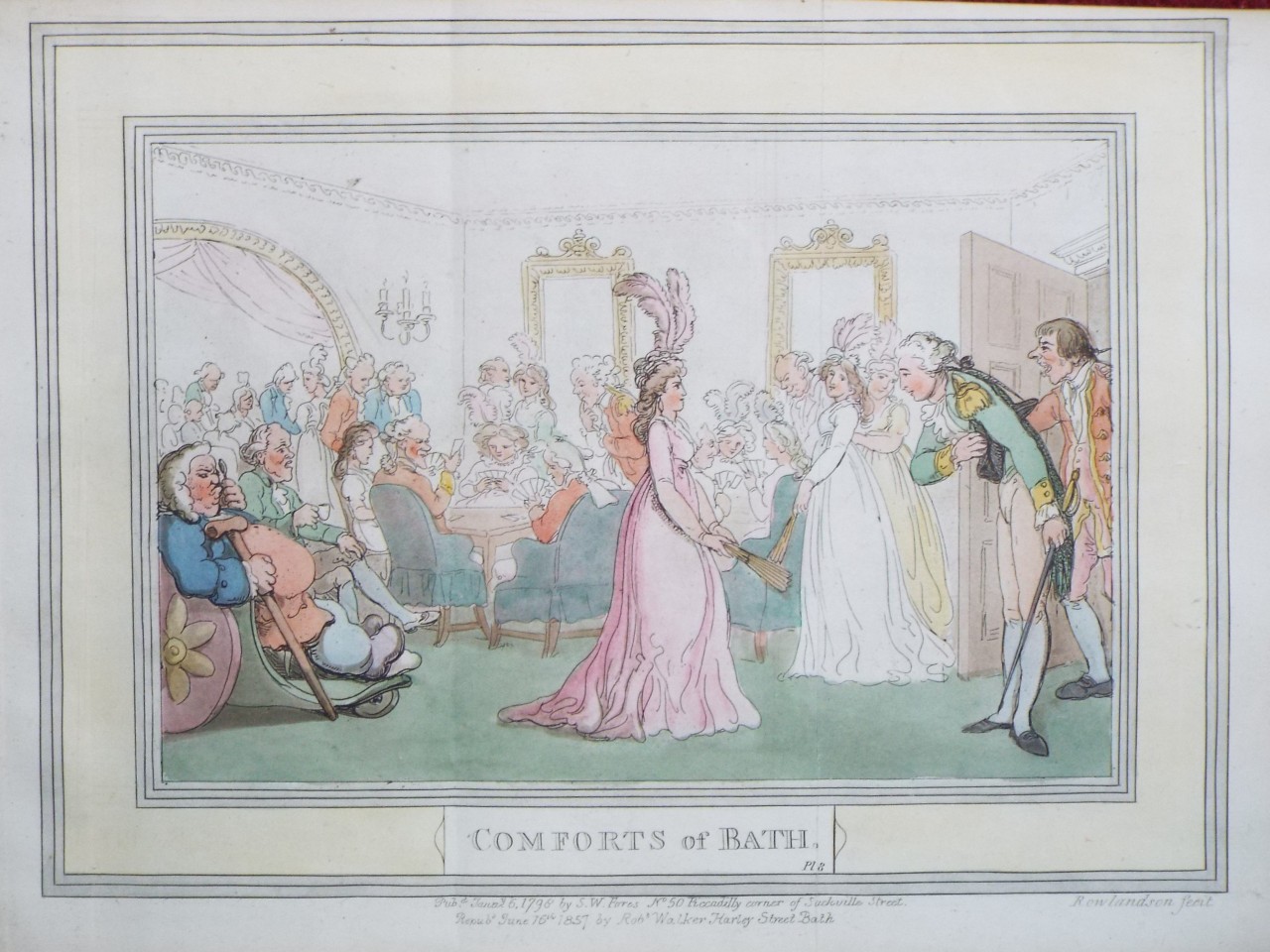 Aquatint - Comforts of Bath. Pl 8. - Rowlandson