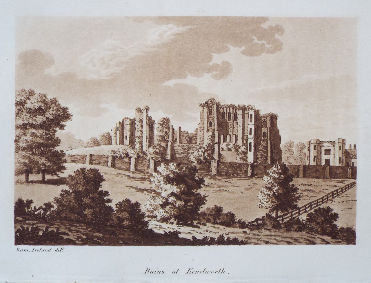 Aquatint - Ruins at Kenelworth, - Ireland