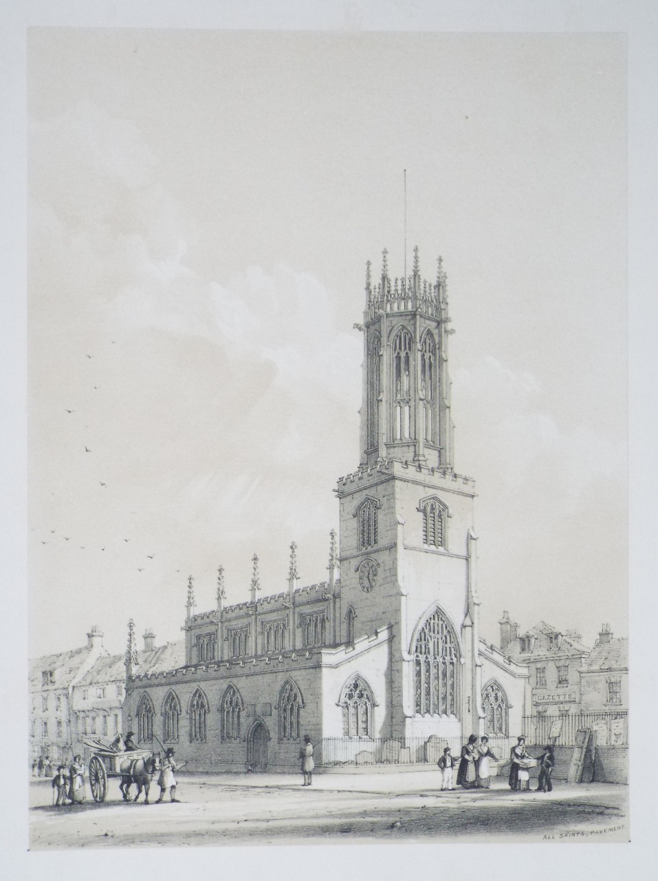 Lithograph - All Saints, Pavement - Monkhouse