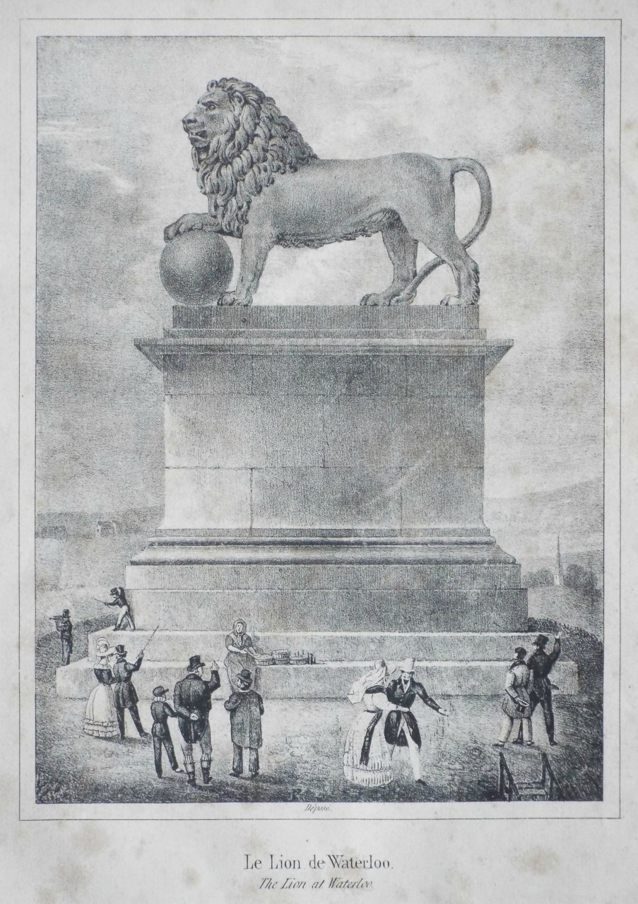 Lithograph - Le Lion de Waterloo. The Lion of Waterloo. - 