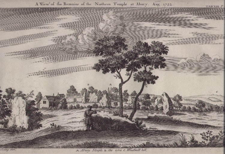 Print - A view of the remains of the Northern temple at Abury Aug 1722