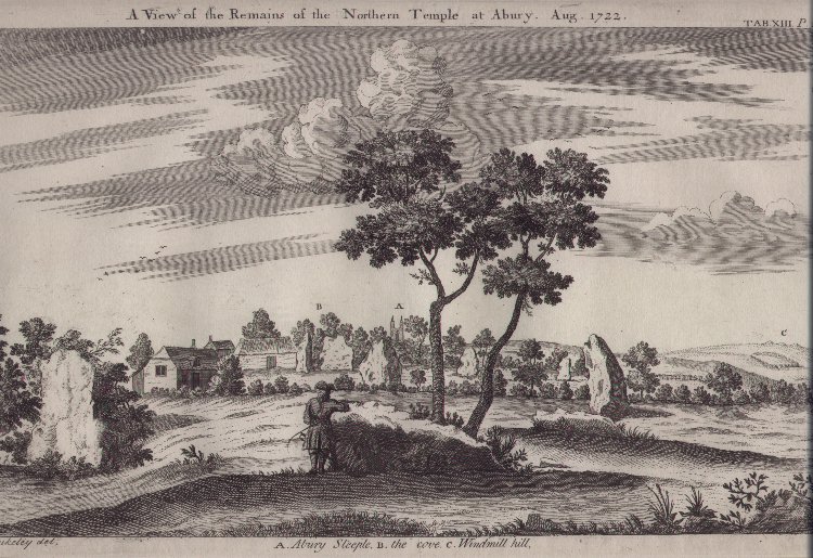 Print - A view of the remains of the Northern temple at Abury Aug 1722