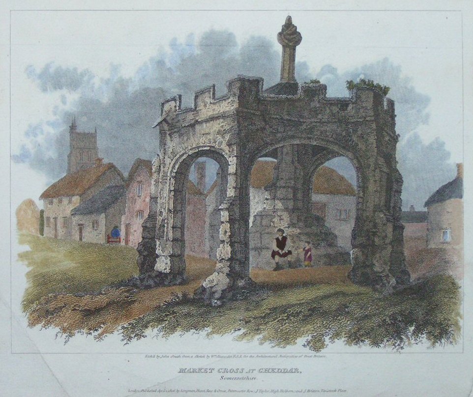 Print - Market Cross at Cheddar Somersetshire - Smith