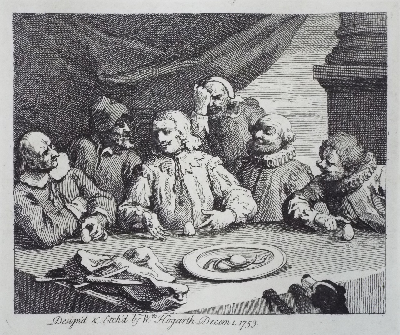 Print - Columbus breaking the Egg - Hogarth