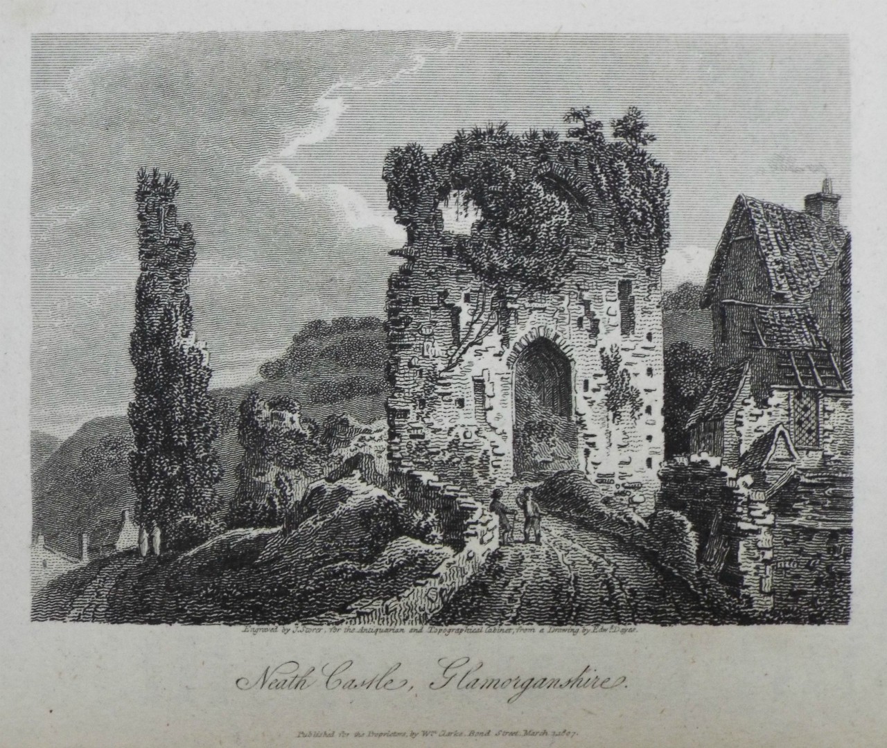 Print - Neath Castle, Glamorganshire. - Storer