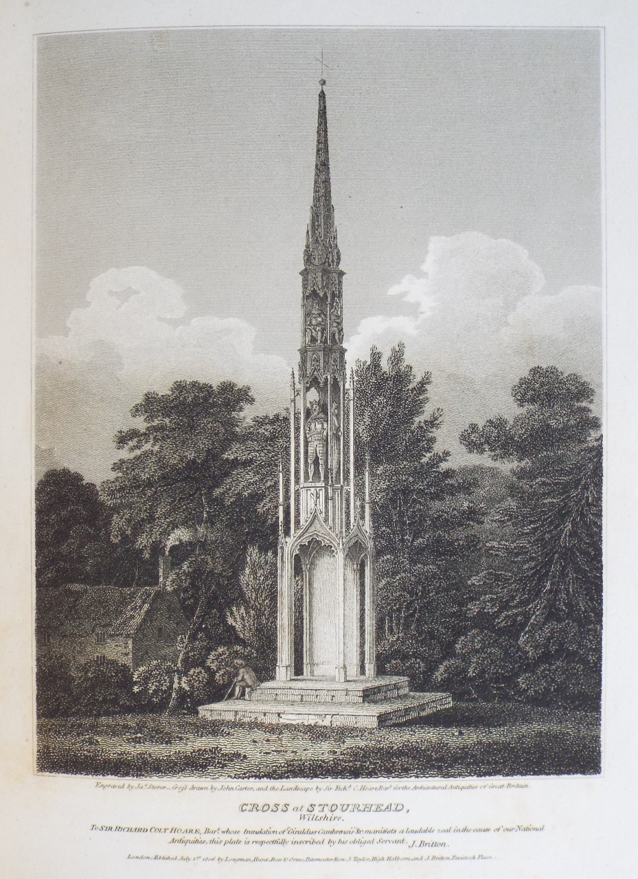 Print - Cross at Stourhead, Wiltshire. - Storer