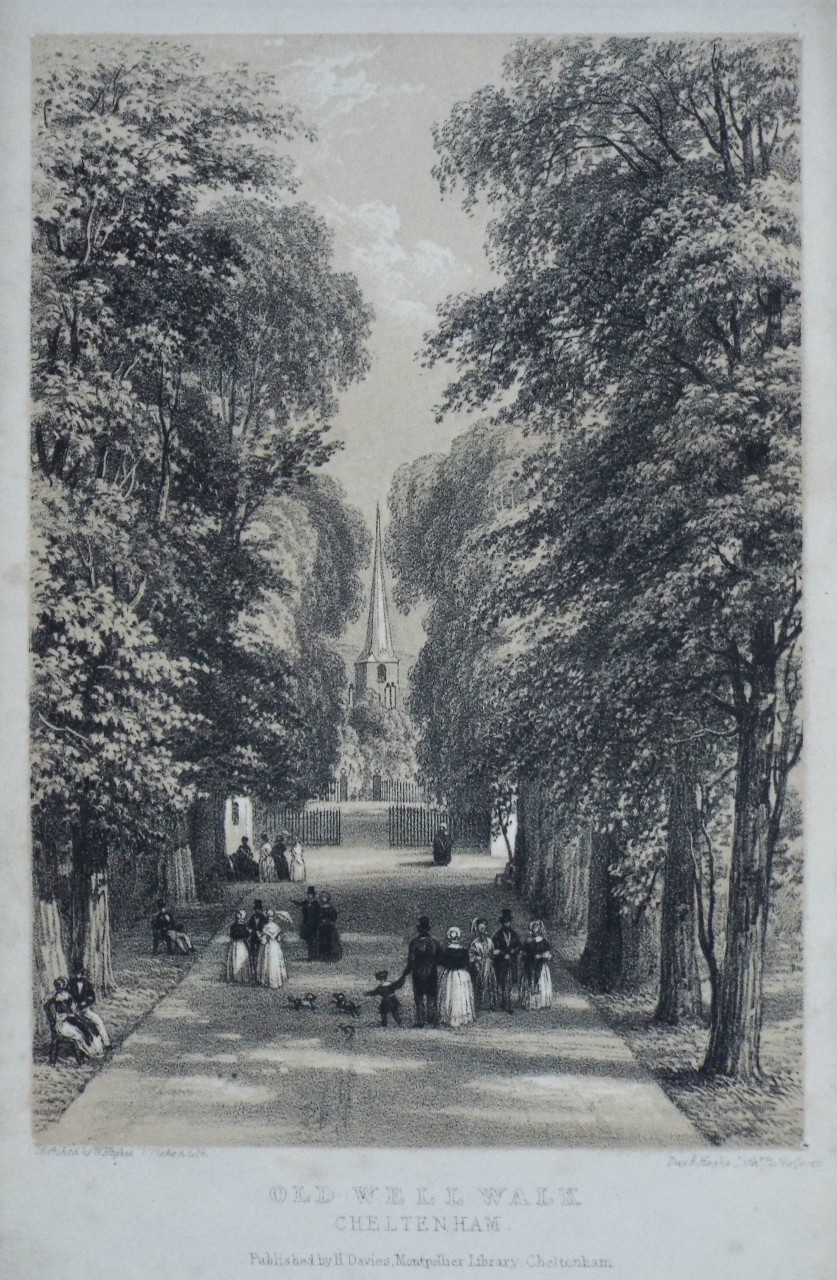 Lithograph - Old Well Walk, Cheltenham