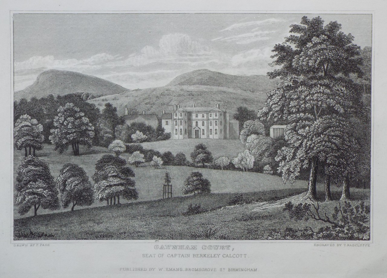 Print - Caynham Court, Seat of Captain Berkeley Calcott. - Radclyffe