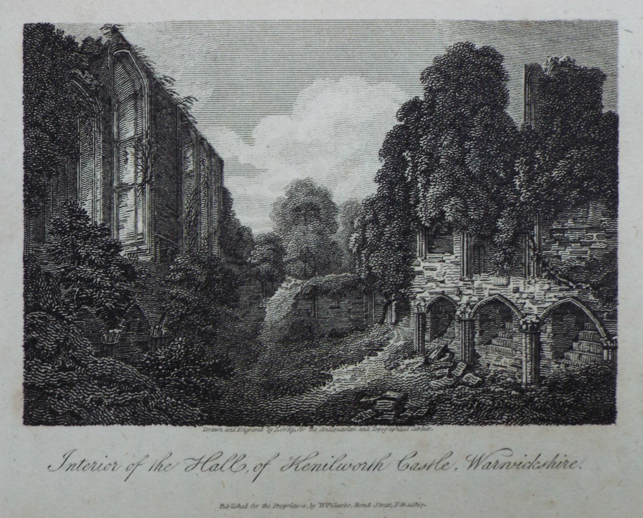 Print - Interior of the Hall, of Kenilworth Castle, Warwickshire. - Greig
