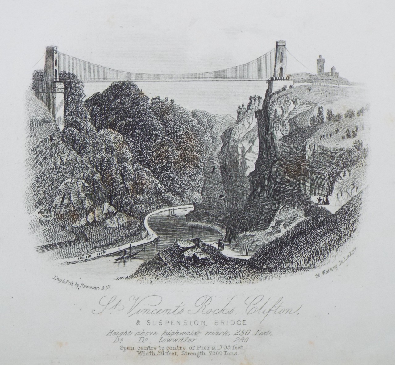 Steel Vignette - St. Vincent's Rocks, Clifton, & Suspension Bridge. - Newman