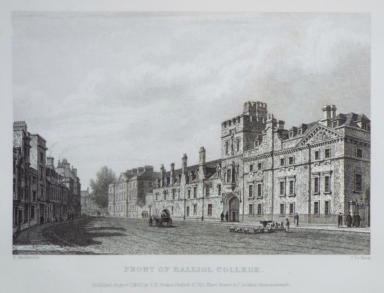 Print - Front of Balliol College. - Le